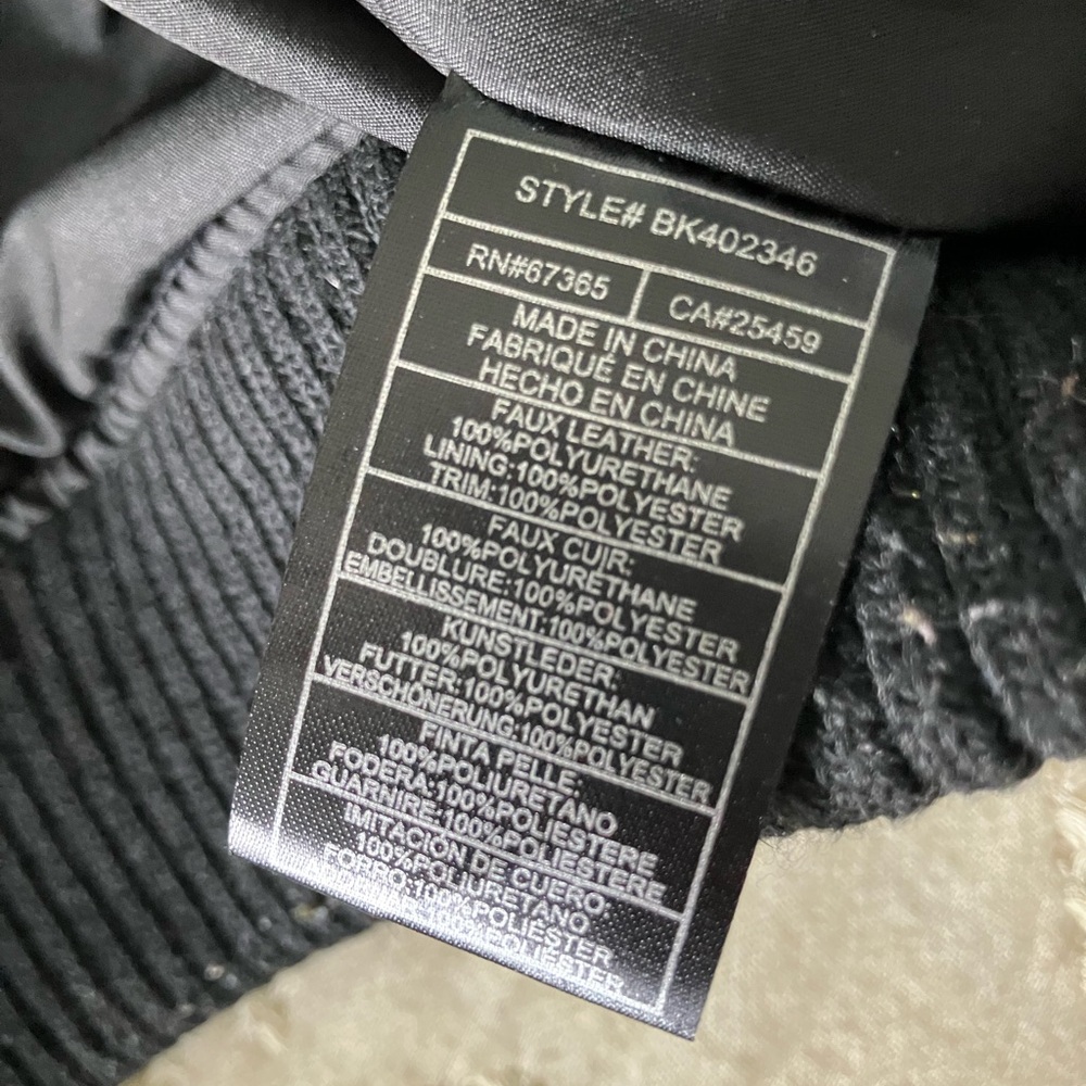 BB DAKOTA Steve Madden Black Faux Leather Puff Sleeve Bomber Jacket Size L - Picture 11 of 11